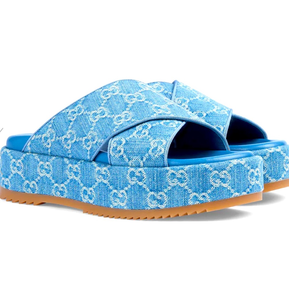 Gucci Blue Slides Brand New Size 40